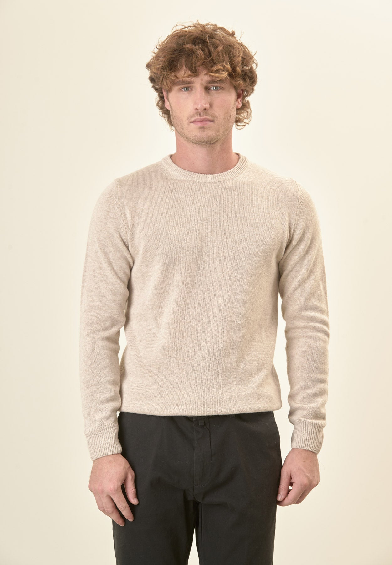 Girocollo naturale misto cashmere-Angelico