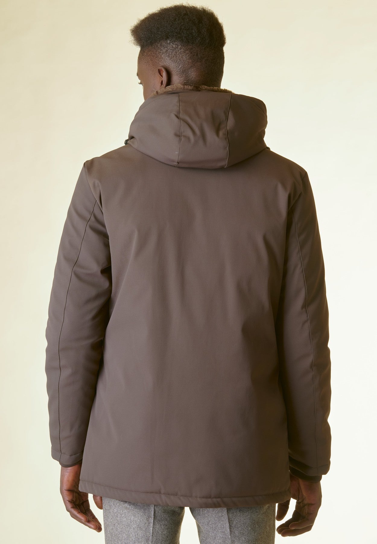 Giaccone moro con pelliccia-Angelico