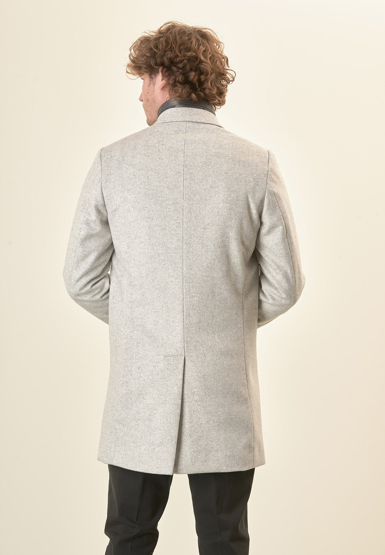 Cappotto grigio misto cashmere resca pettorina staccabile-Angelico