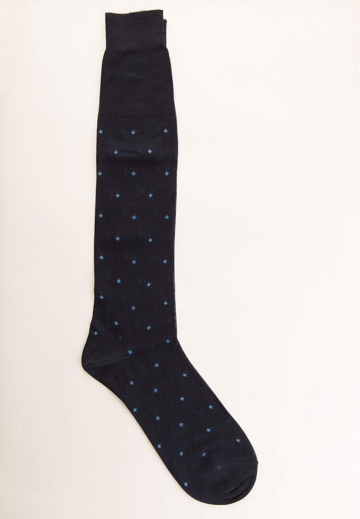 Blue lisle socks with diamond pattern