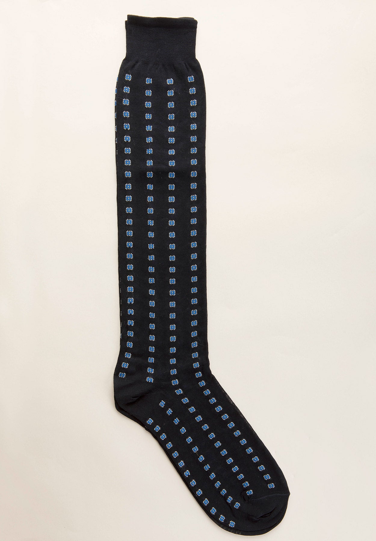 Blue cotton checked socks