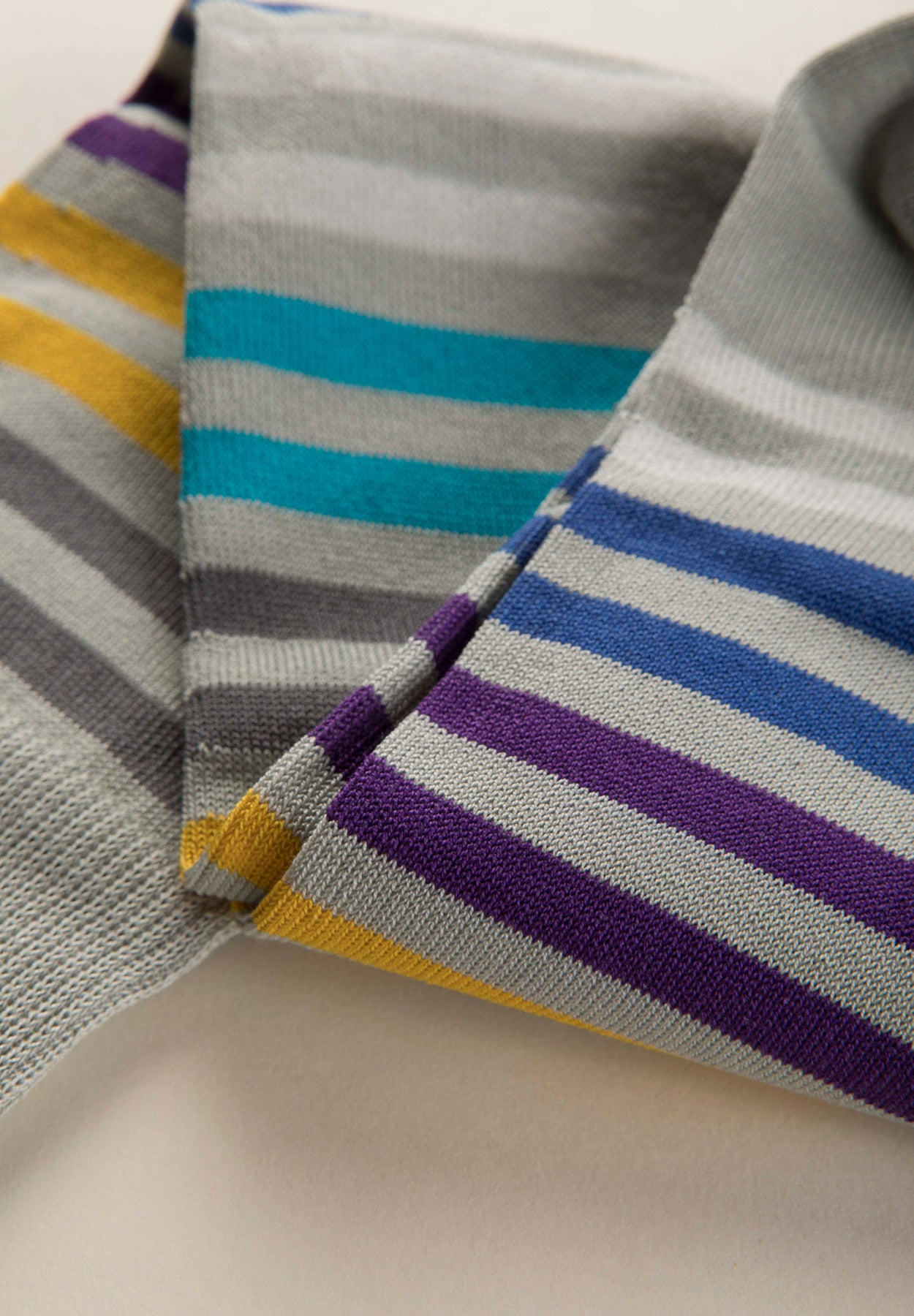 Multicolour striped grey stretch cotton socks