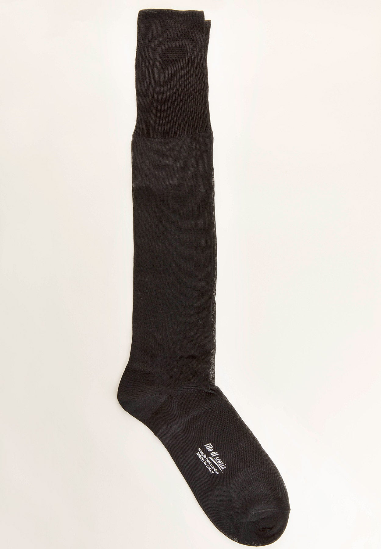 Lange schwarze Lisle-Socken