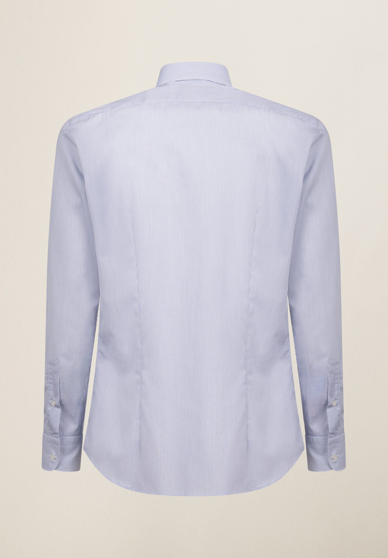 Camicia bianca rigata blu cotone no stiro slim fit