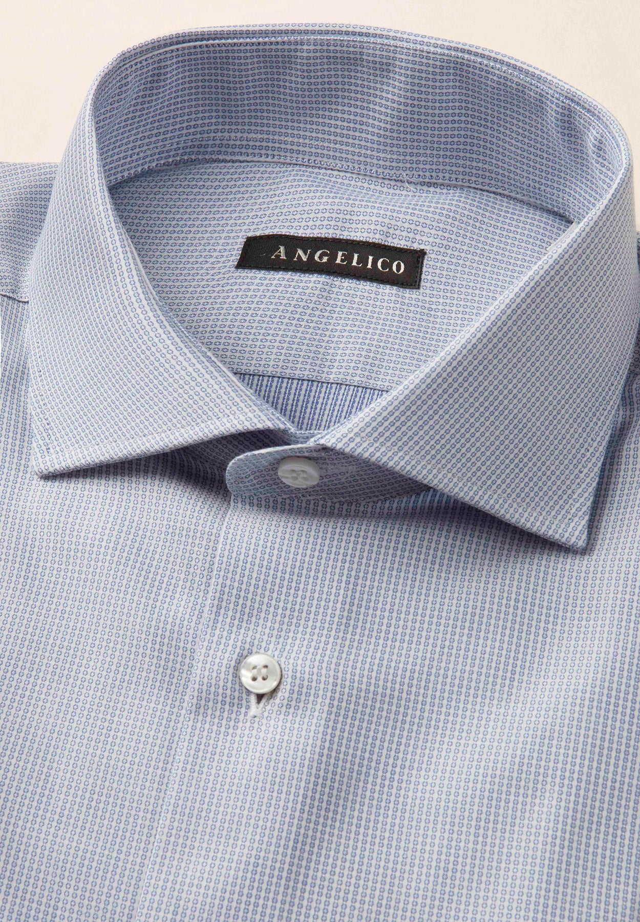 White blue check effect shirt comfort fit