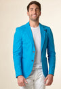 Turquoise cotton stretch technical custom fit jacket