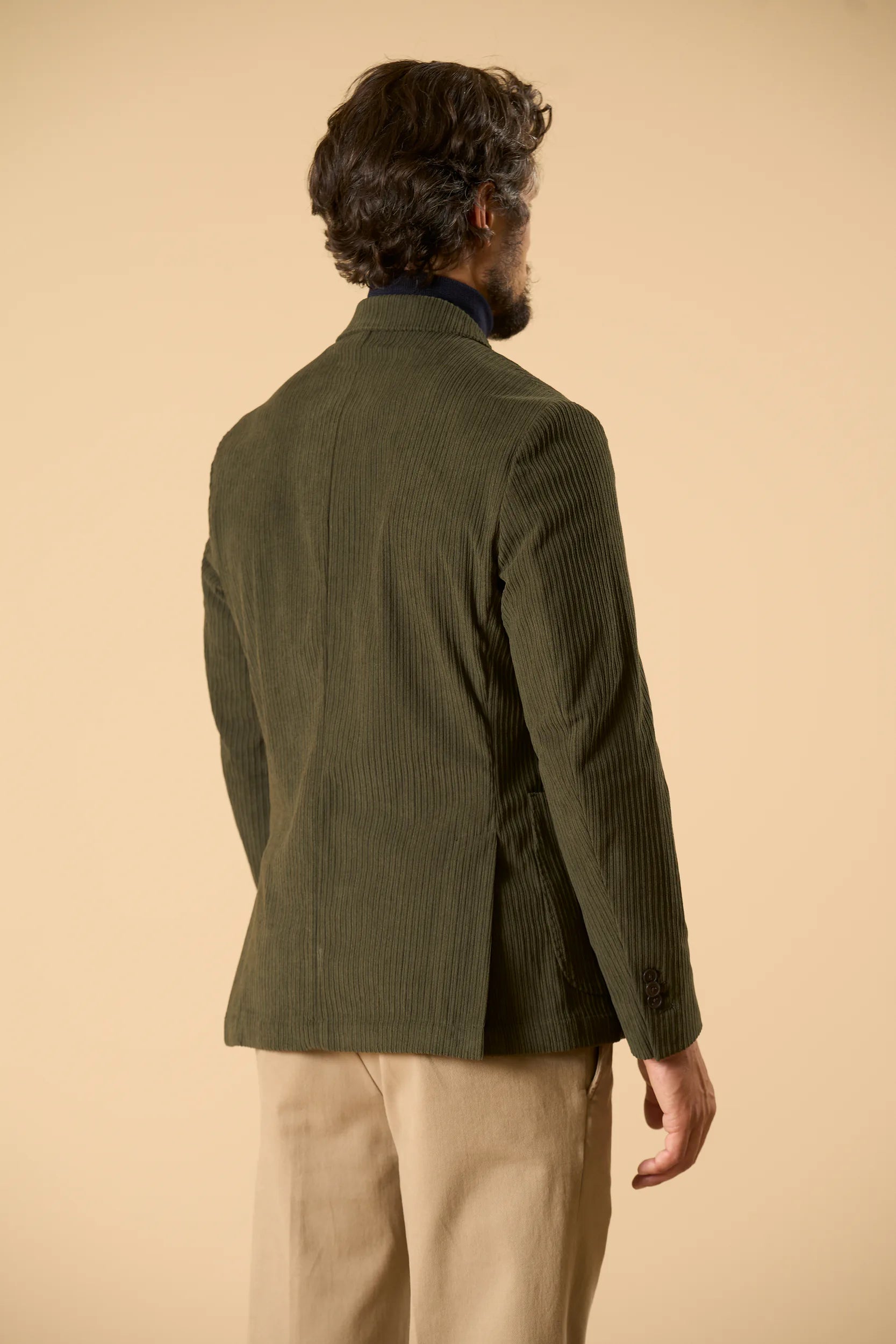 Giacca verde velluto a coste sfoderata custom fit Angelico 7