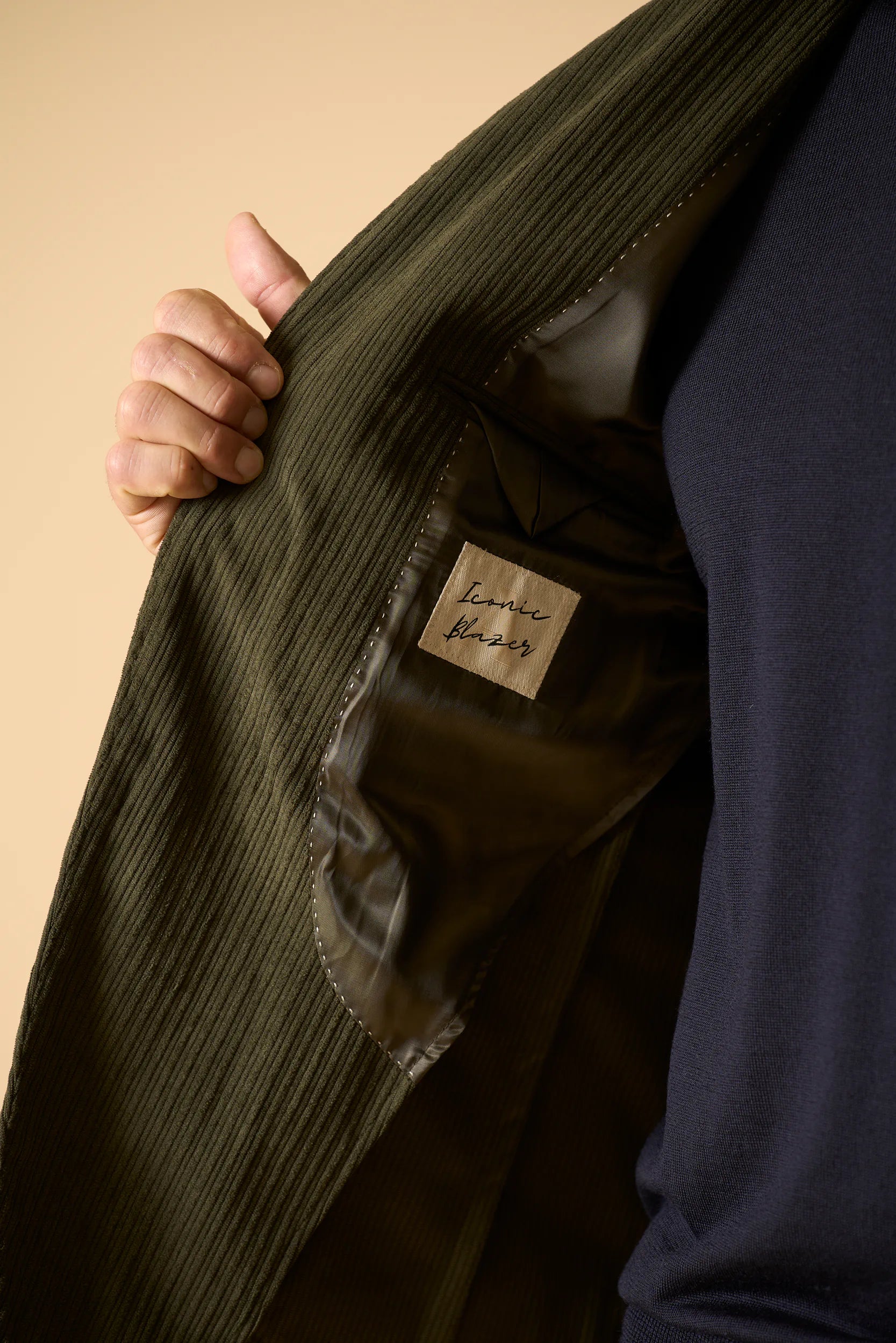 Giacca verde velluto a coste sfoderata custom fit Angelico 5