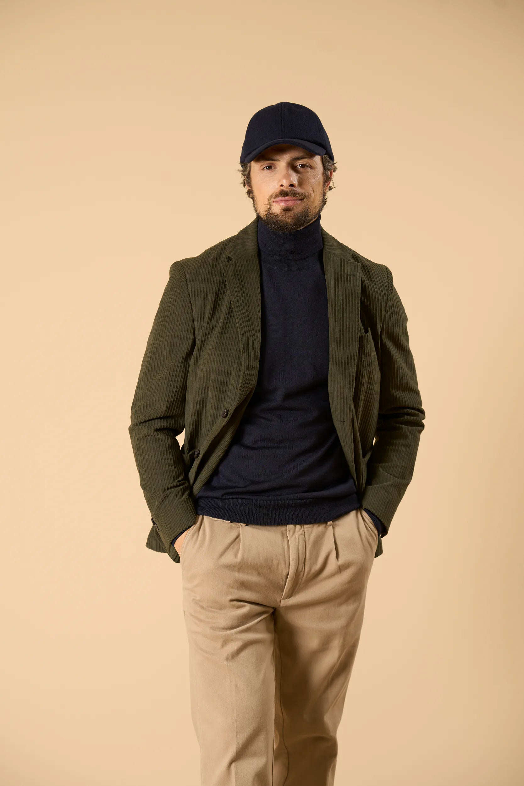 Giacca verde velluto a coste sfoderata custom fit Angelico 4