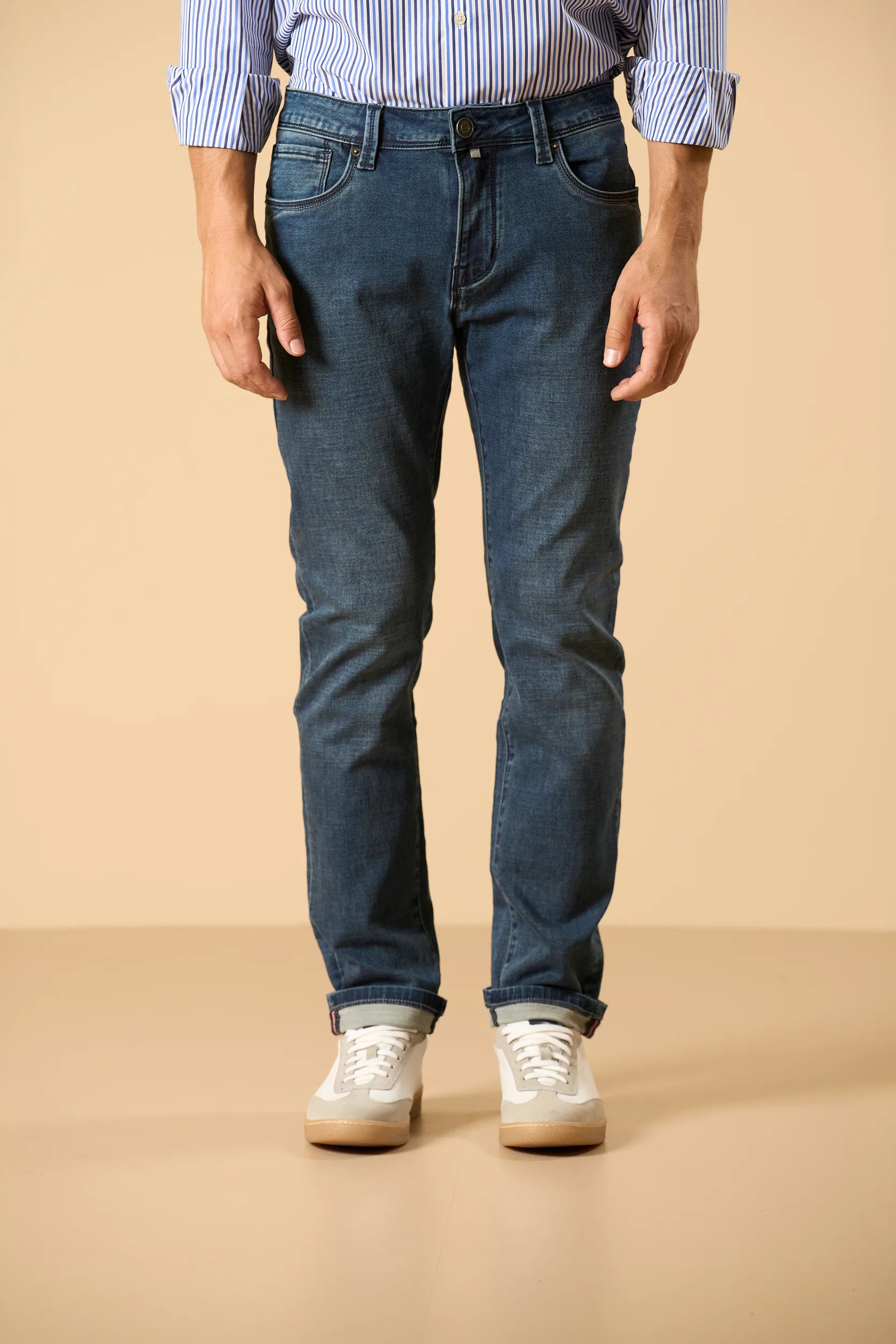 Jeans lavaggio medio cotone stretch custom fit Angelico 1