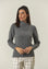 Maglia collo spaccato grigio chiaro treccia misto cashmere-Angelico