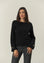 Girocollo nera con bottone misto cashmere-Angelico