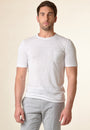 White cotton crepe t-shirt with breast pocket