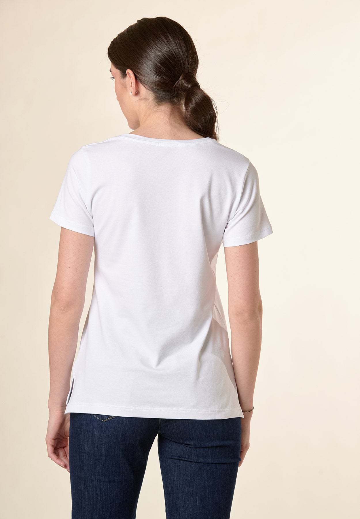 T-Shirt cotone stretch stampa azzurra
