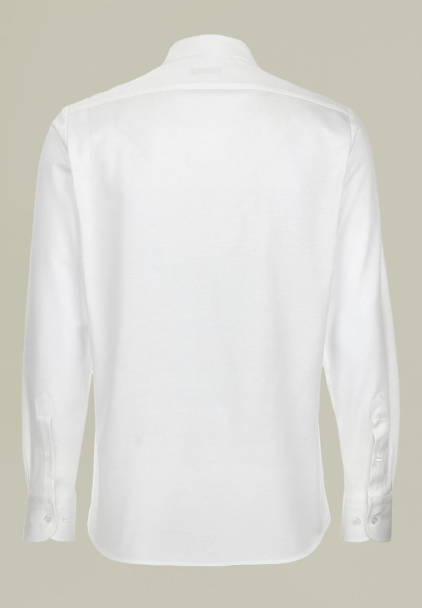 Angelico - Camicia bianca pique manica lunga filo scozia - 3