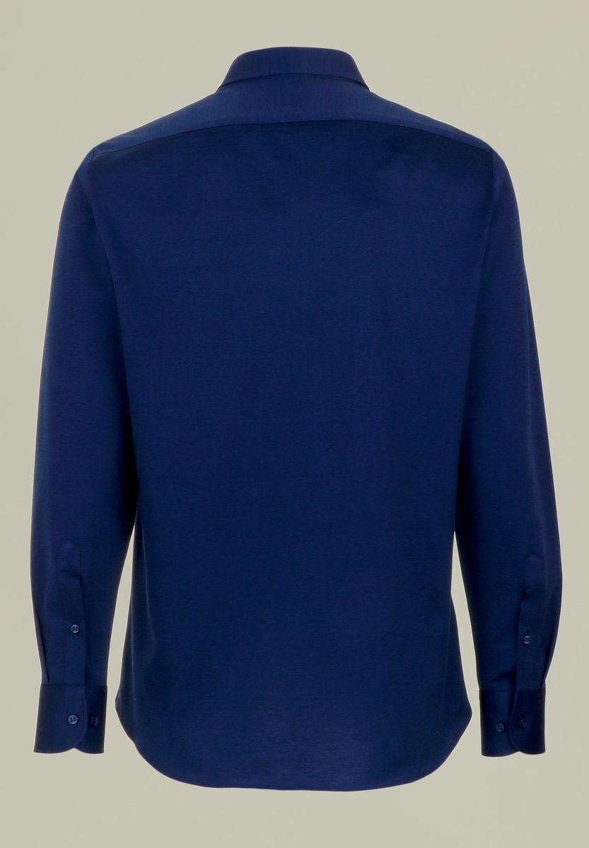 Angelico - Camicia blu pique manica lunga filo scozia - 3