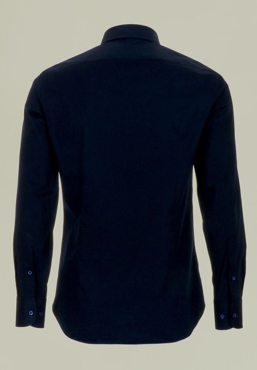 Angelico - Camicia blu cotone elasticizzato Slim - 3