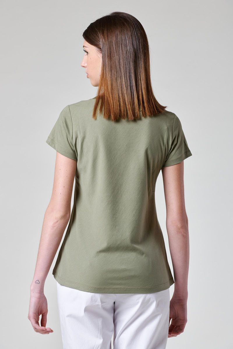 Angelico - T-shirt militare bordo strass e tulle - 2