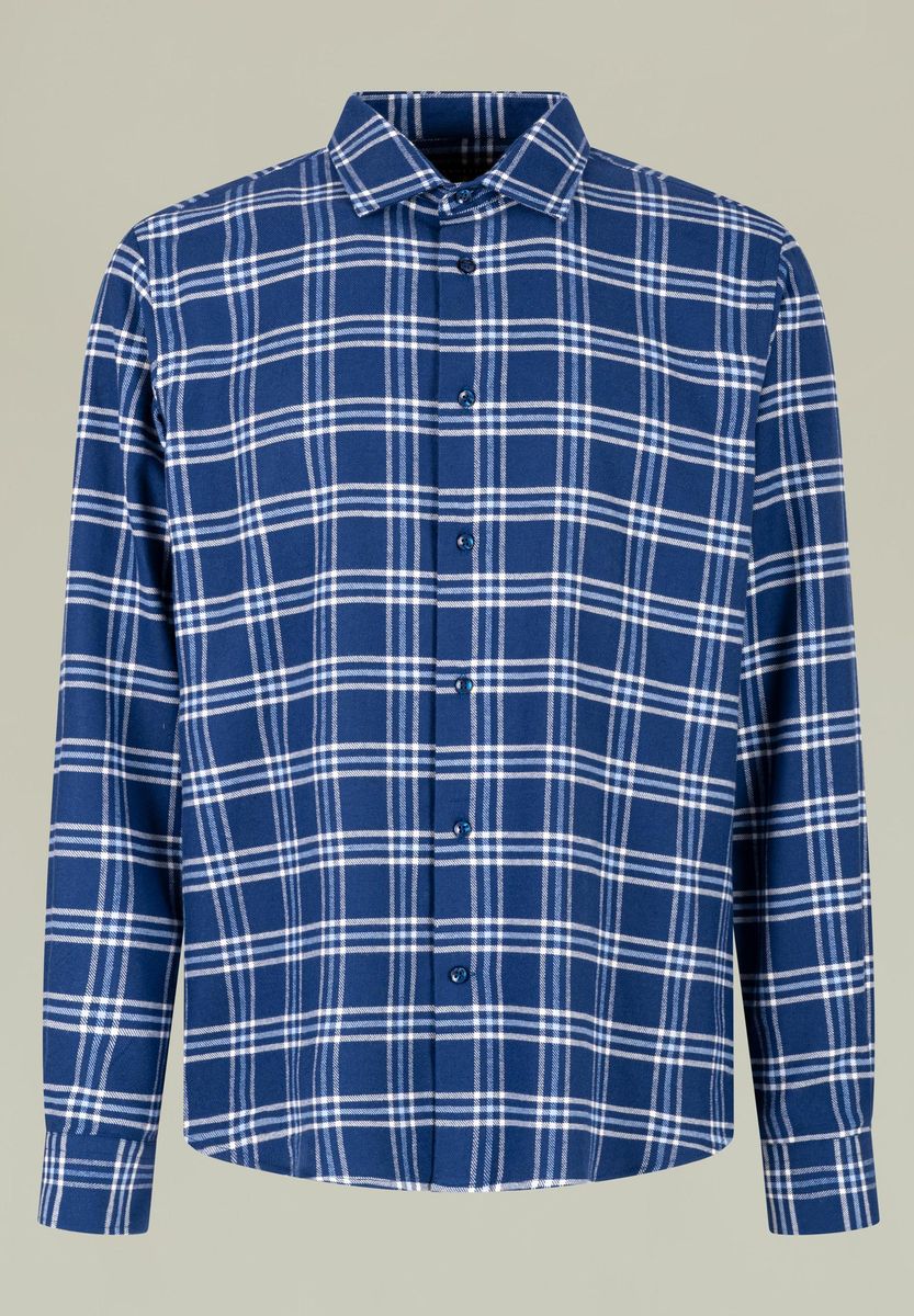 Camicia flanella scozzese bluette-azzurra