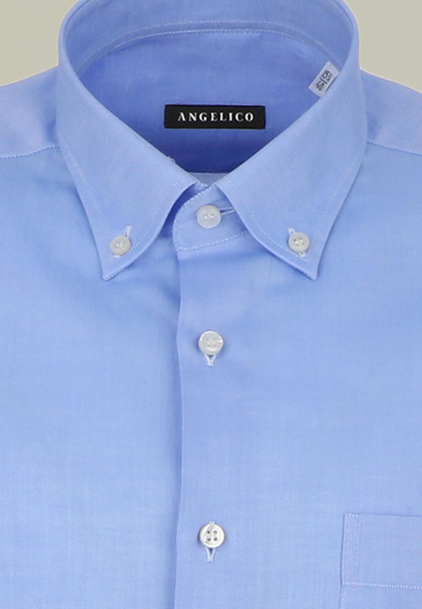 Angelico - Camicia azzurra oxford BD con Taschino - 2