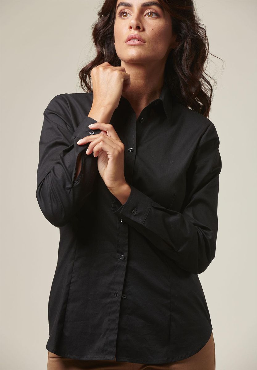 Camicia donna nera elasticizzata-Angelico