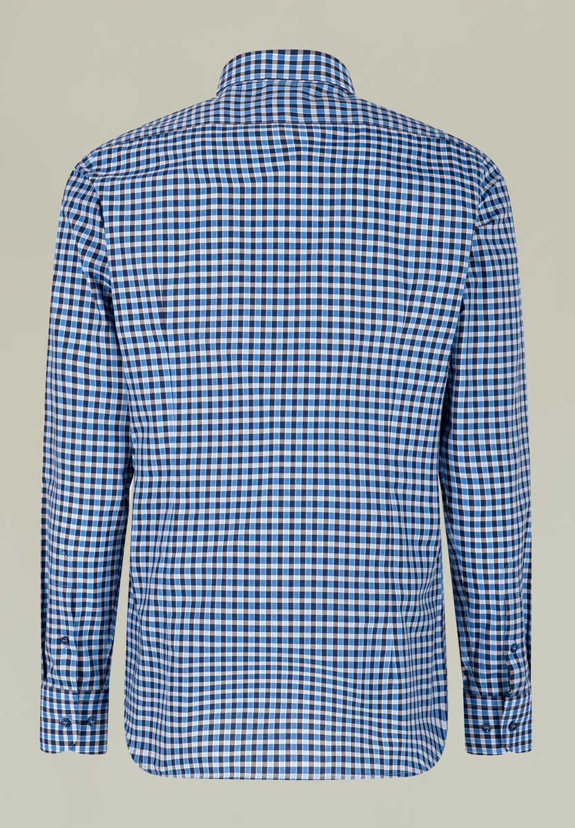 Camicia azzurro-blu quadretto BD slim