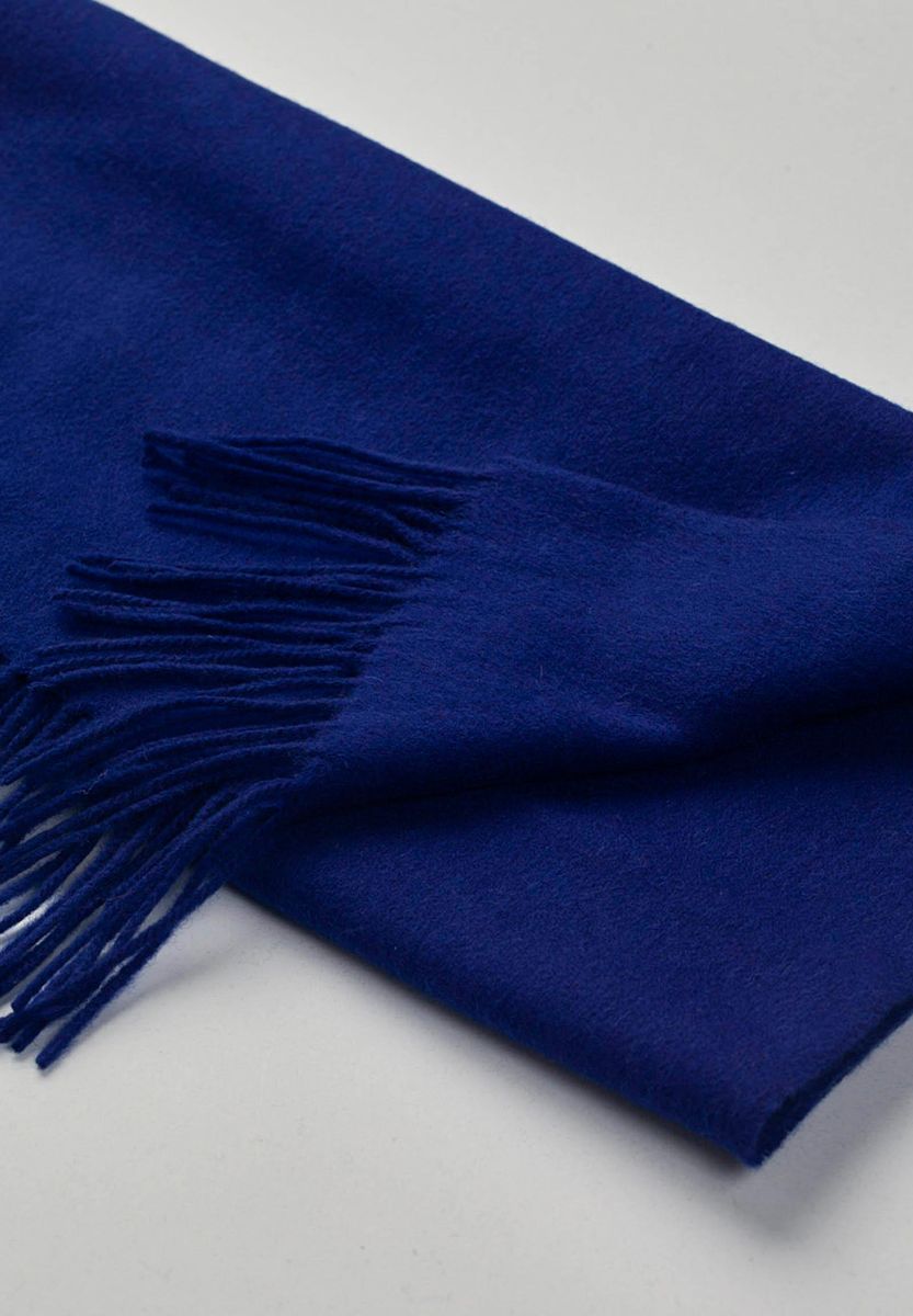 Sciarpa bluette lana frange