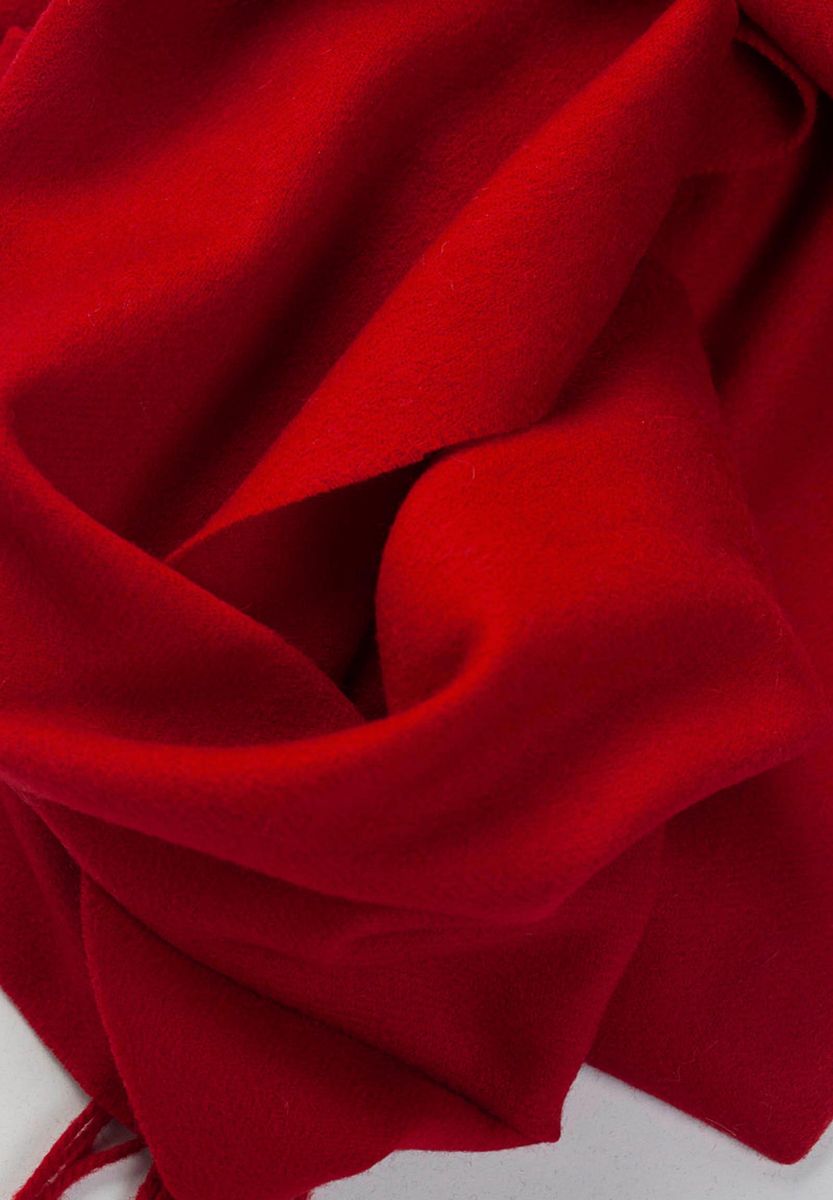 Angelico - Sciarpa rossa lana frange - 2