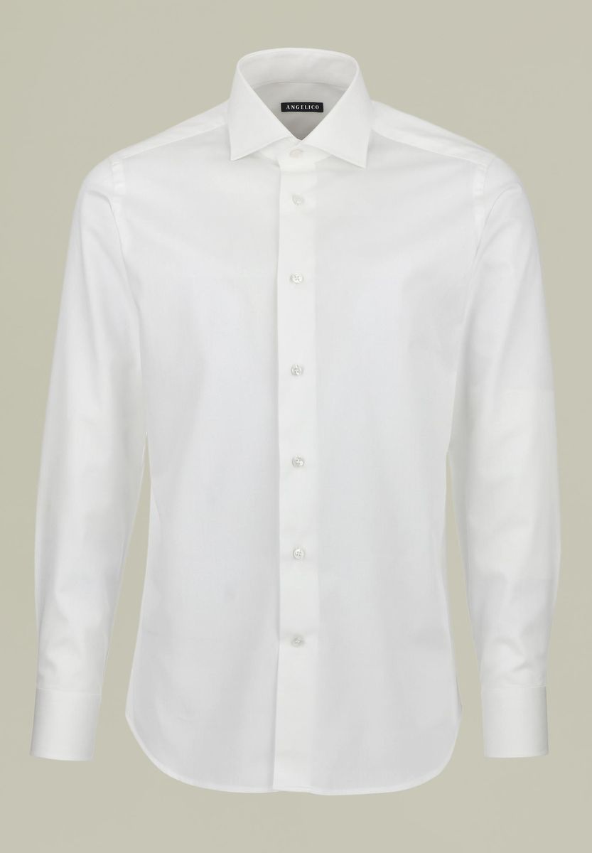 Angelico - Camicia bianca twill collo francese slim - 1
