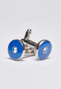 Gemelli bluette tondi e strass-Angelico
