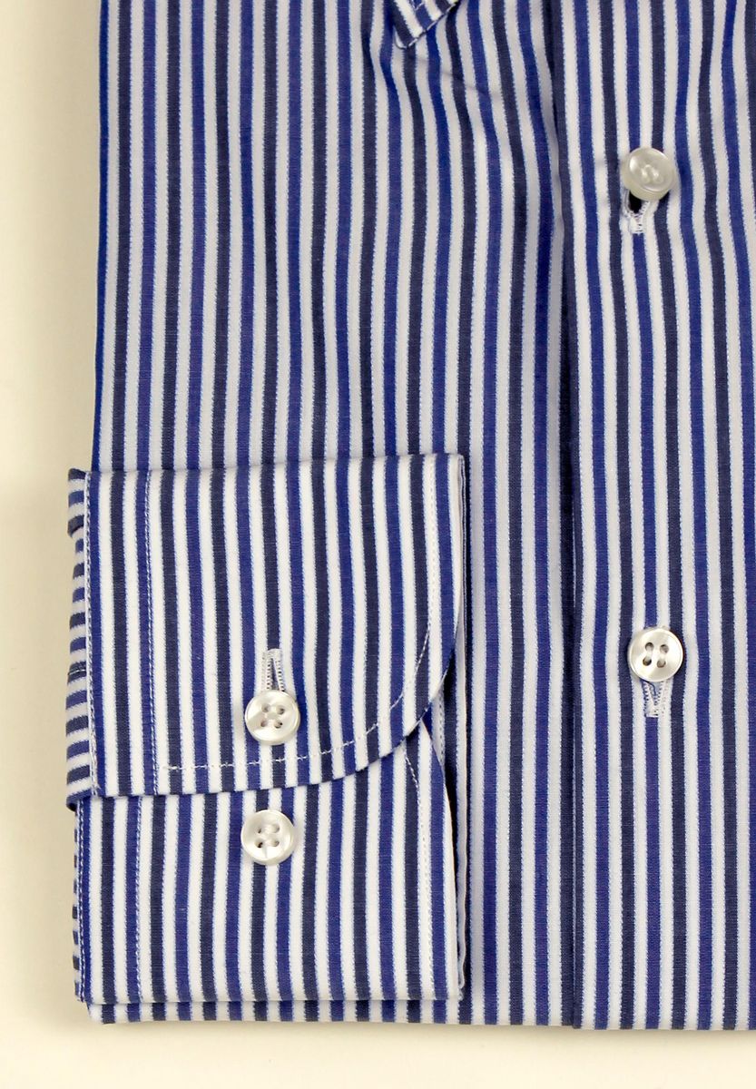 Angelico - Camicia blu rigata grigio-bianco bd - 3