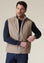 Angelico - Gilet beige reversibile tecnico zip contrasto - 1