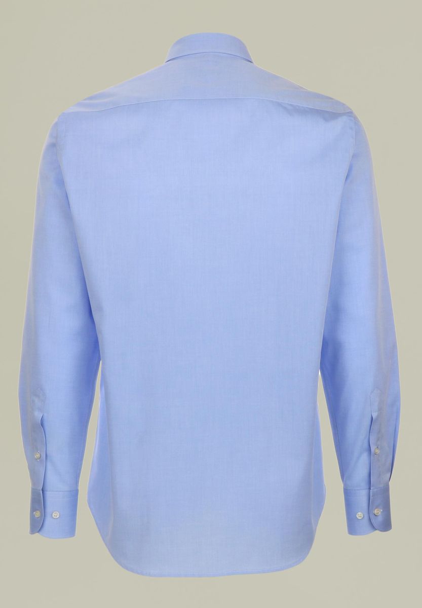 Camicia azzurra unita twill collo italiano - Angelico