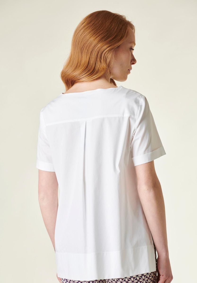 Angelico - Camicia bianca manica corta asimmetrica - 4