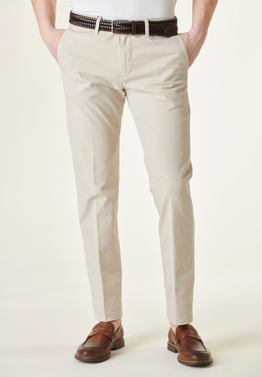 Angelico - Pantalone beige tricotina cotone tc - 1