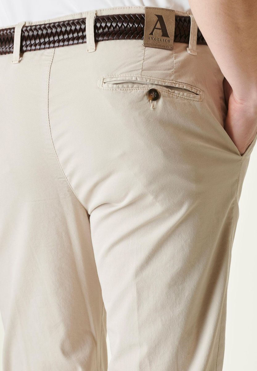 Angelico - Pantalone beige tricotina cotone tc - 2