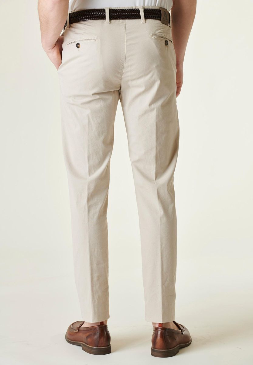 Angelico - Pantalone beige tricotina cotone tc - 4