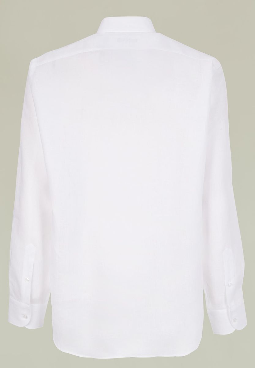 Angelico - Camicia bianca lino collo francese - 2