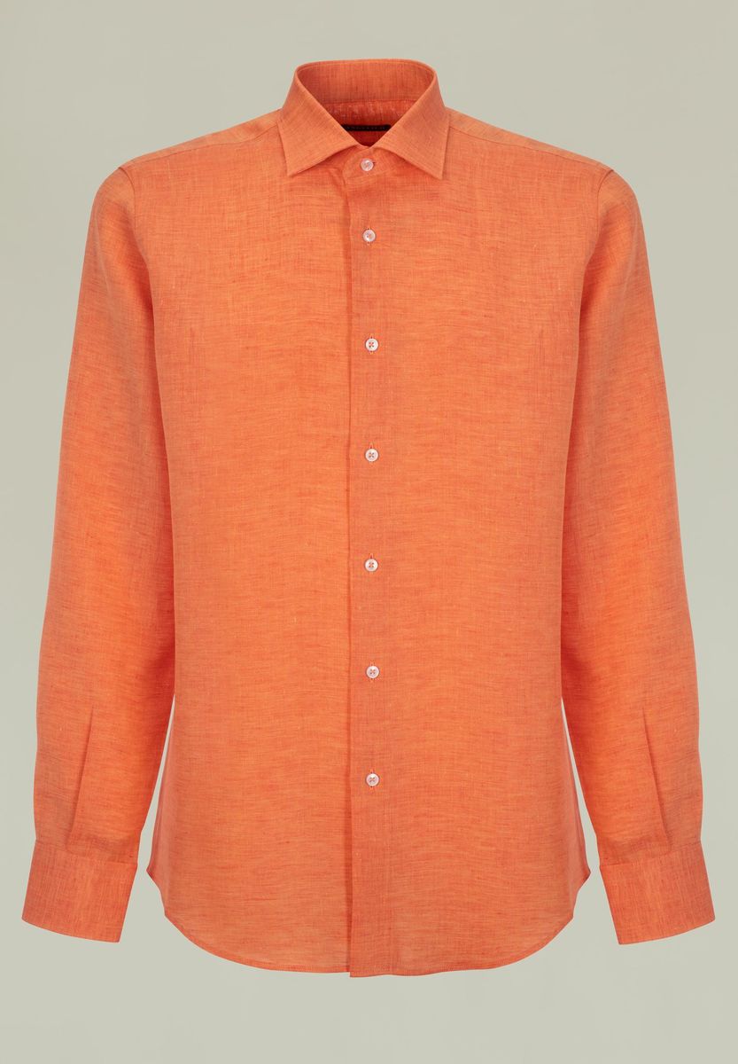 Angelico - Camicia arancione lino custom - 1