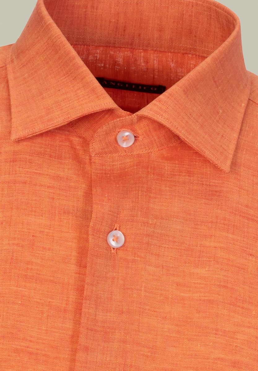 Angelico - Camicia arancione lino custom - 3