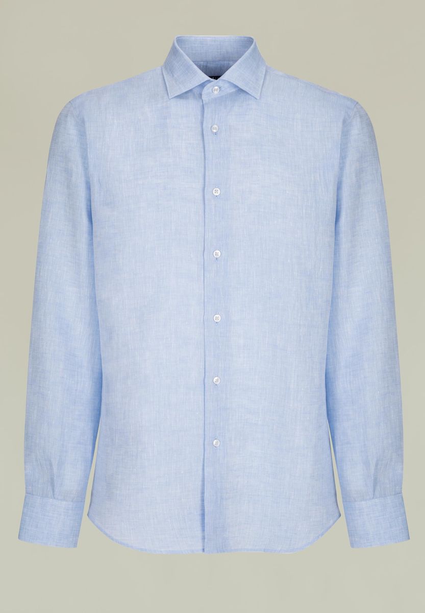 Angelico - Camicia azzurra lino custom - 1