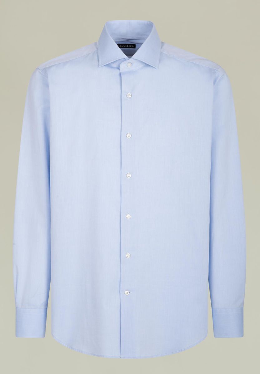 Angelico - Camicia azzurra twill francese comoda - 1