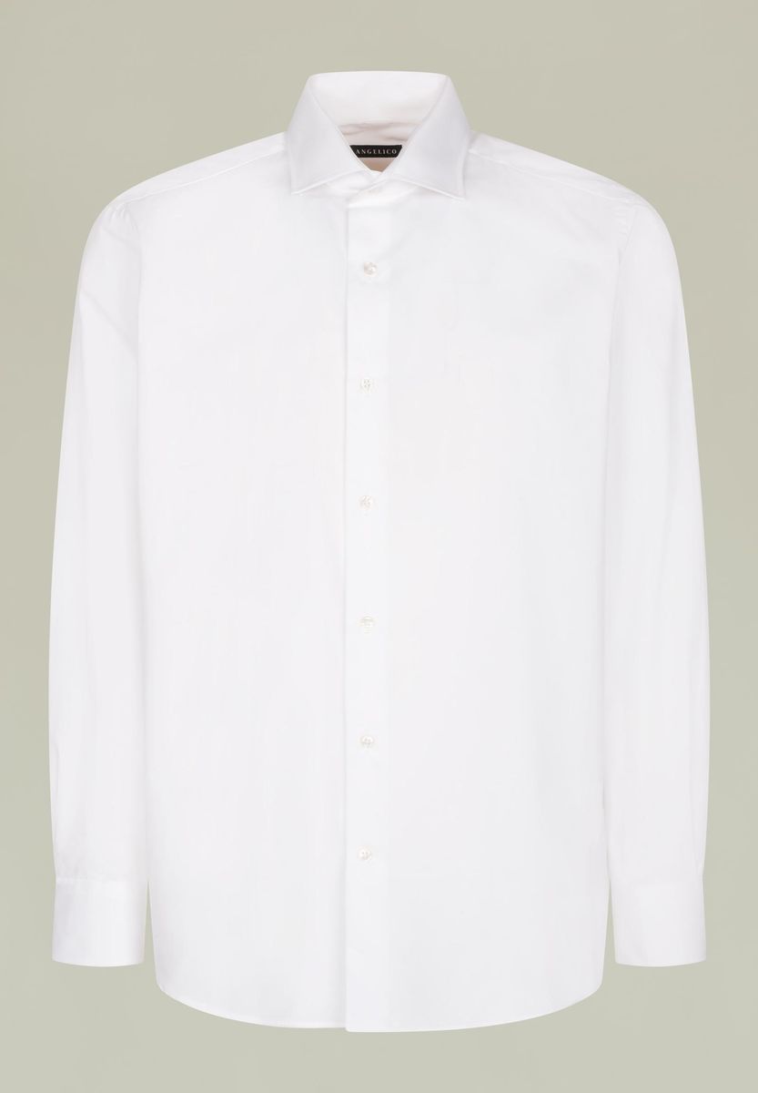 Angelico - Camicia bianca twill francese comoda - 1