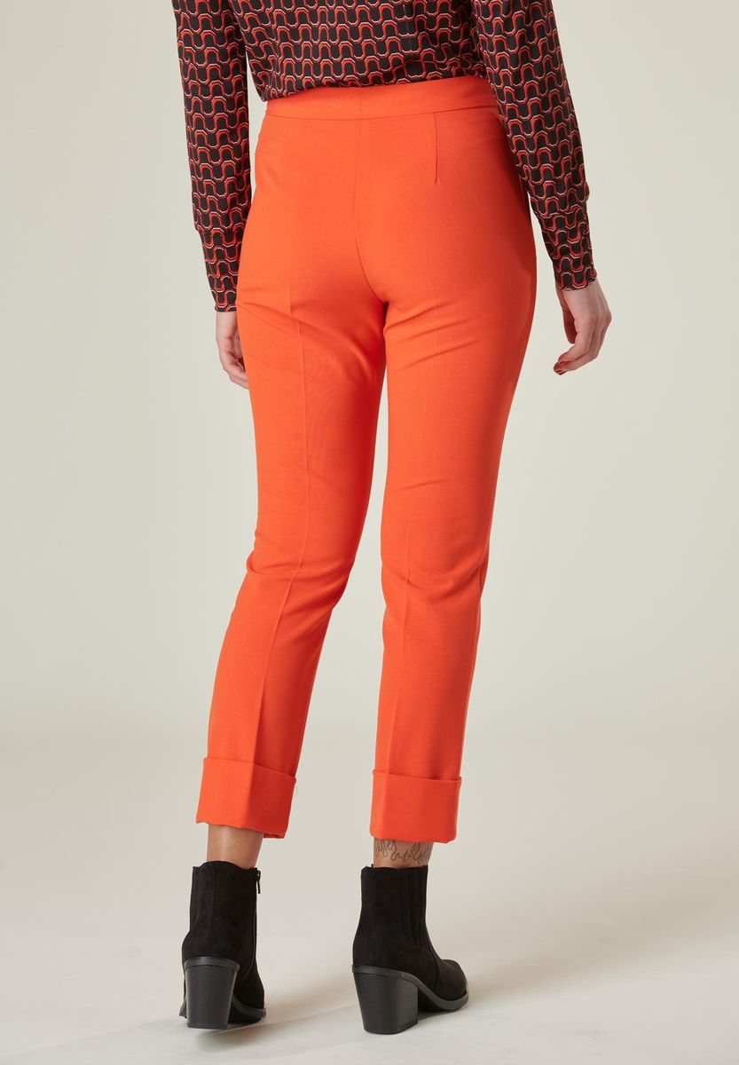 Angelico - Pantalone arancio fondo bordo alto - 3