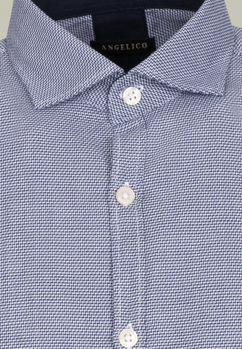 Camicia blu greca diagonale custom