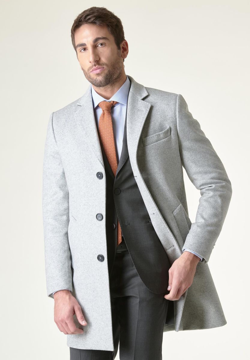 Cappotto grigio chiaro pettorina removibile
