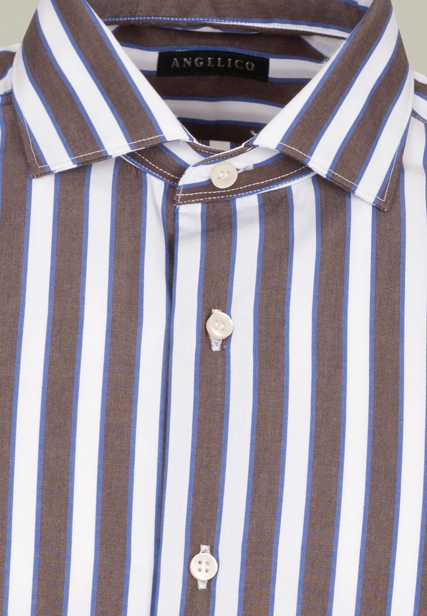 Camicia moro-bianco riga larga custom-Angelico