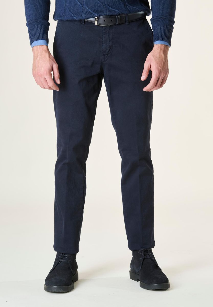 Pantalone Blu gabardina stretch