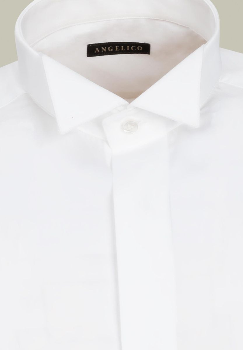Angelico - Camicia bianca diplomatica polso doppio gemelli slim - 2