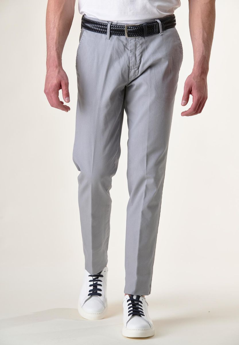 Angelico - Pantalone grigio chiaro micro-armatura stretch - 1